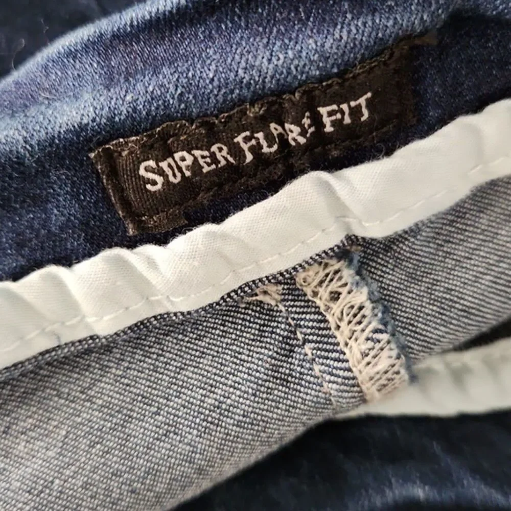 Judy Blue Super Flare Fit Pull On Jeans, Dark Wash Blue, Size 7/28, JB8486 - Picture 8 of 11